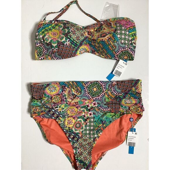 New. Bleu Rod Beattie bright print bikini. 14-top/16W-bottom. Retails $145 - Picture 3 of 9